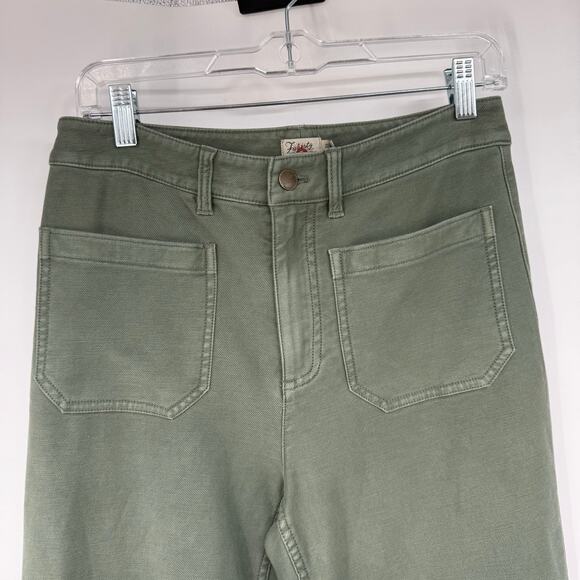 Faherty Olive Wide Leg Pants - Picture 5 of 10